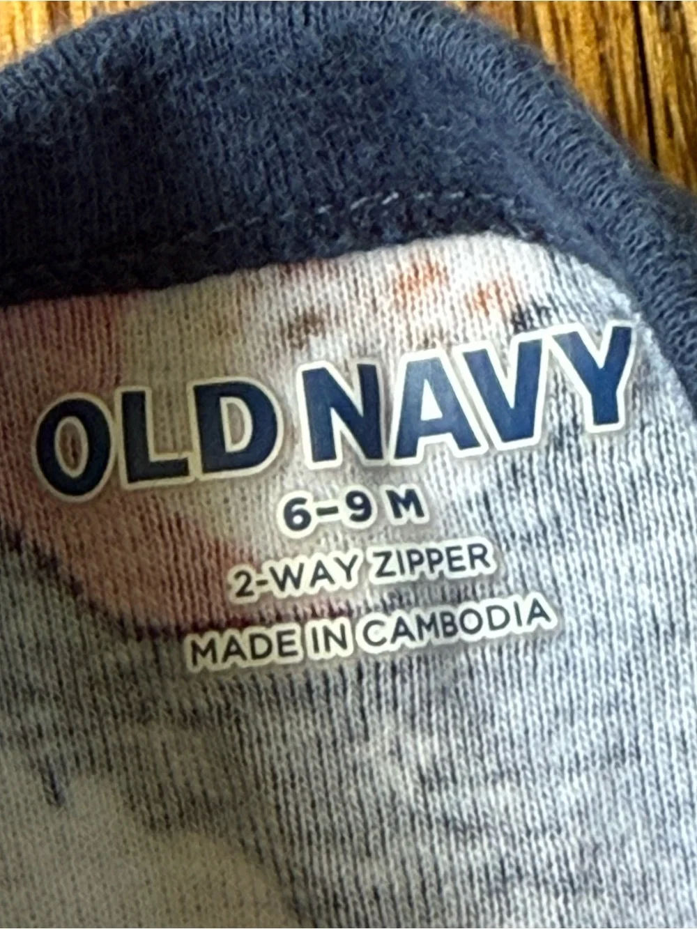 Old Navy Navy Santa Print Footed One-Piece Pajamas